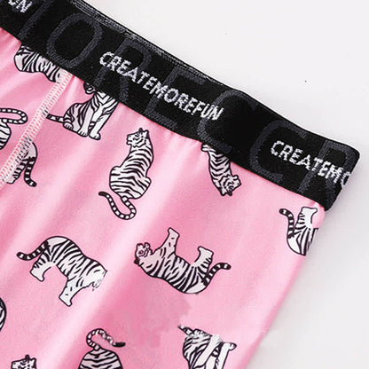 Tiger Print Men's Breathable Boxer Briefs(4 Packs)