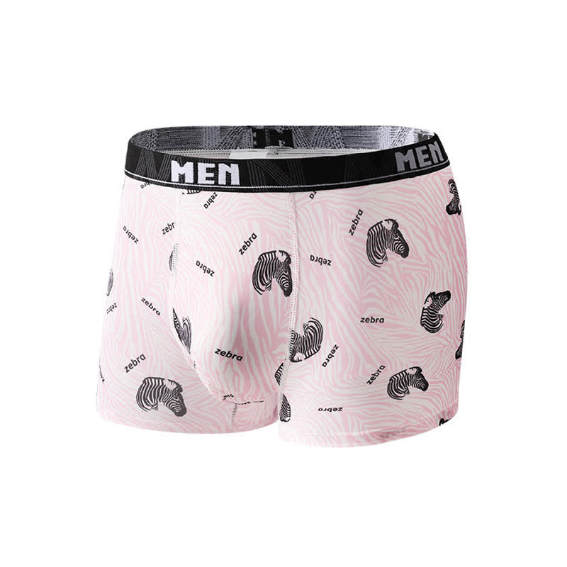 Animal Gesture Print Men's Breathable Boxer Briefs(3 Packs)