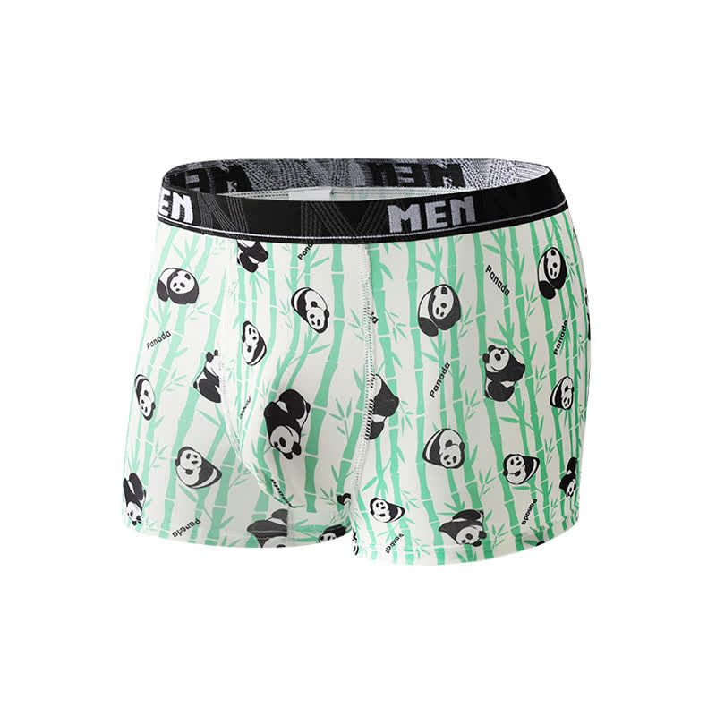 Animal Gesture Print Men's Breathable Boxer Briefs(3 Packs)