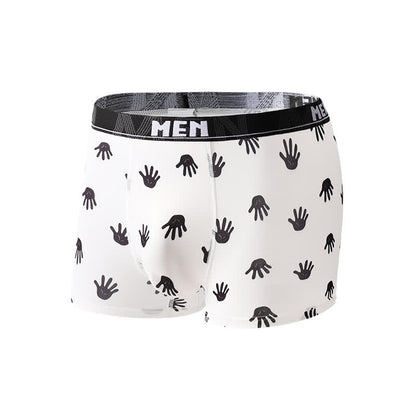 Animal Gesture Print Men's Breathable Boxer Briefs(3 Packs)