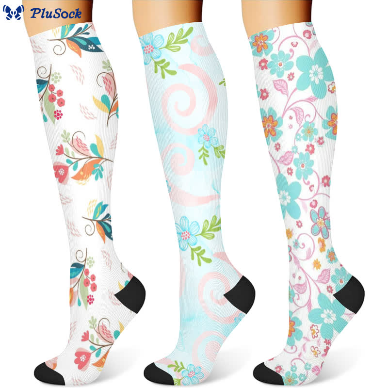 Artistic Floral Compression Socks(3 Pairs)