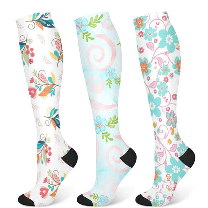 Artistic Floral Compression Socks(3 Pairs)