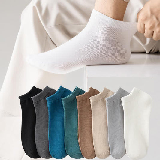 Plus Size Solid Color Stretch Cotton Ankle Socks(8 Pairs)