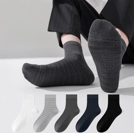 Mesh Hollow Bamboo Fiber Ankle Socks(5 Pairs)