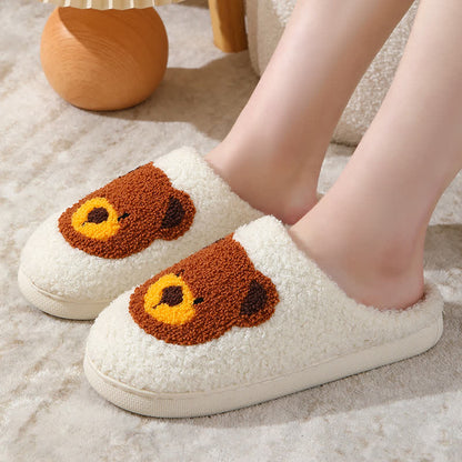Plus Size Cartoon Bear Print Indoor Slippers