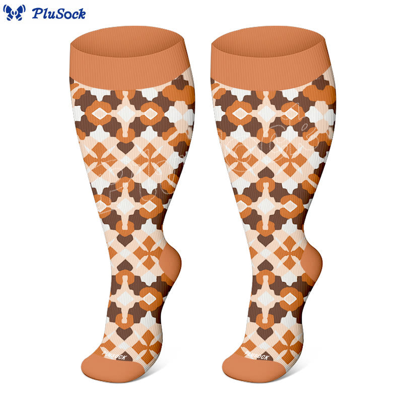 Plus Size Cozy Pattern Compression Socks(3 Pairs)