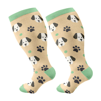 Plus Size Cozy Pattern Compression Socks(3 Pairs)