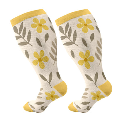 Plus Size Cozy Pattern Compression Socks(3 Pairs)