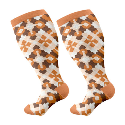 Plus Size Cozy Pattern Compression Socks(3 Pairs)