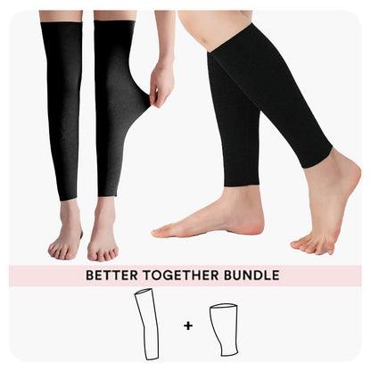 Bundle Modal Solid Color Thigh High + Calf Compression Sleeves