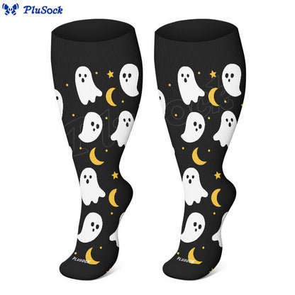 Plus Size Halloween Ghost Series Compression Socks(3 Pairs)