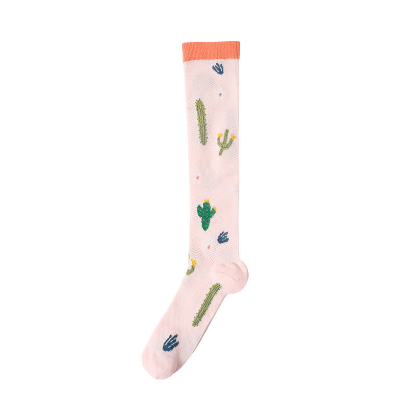 Cute Animal Plant Print Compression Socks(6 Pairs)