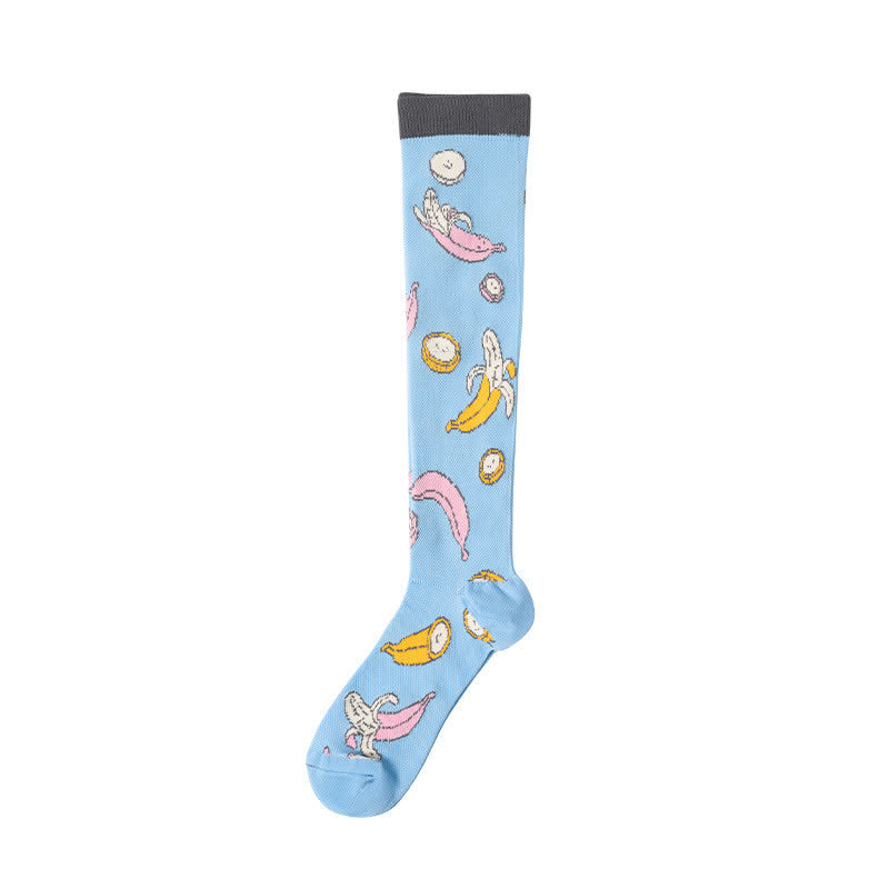 Cute Animal Plant Print Compression Socks(6 Pairs)