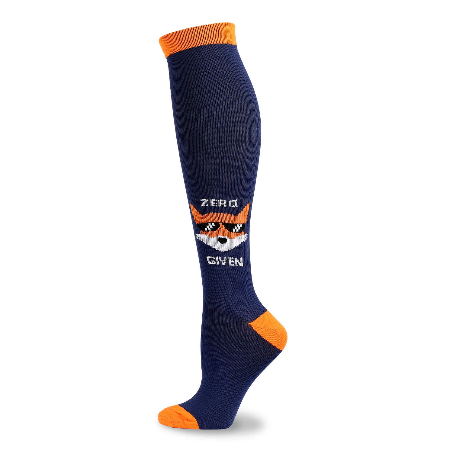 Plusock Funny Cartoon Animal Print Compression Socks(5 Pairs) - Navy Blue - S/M - image 8