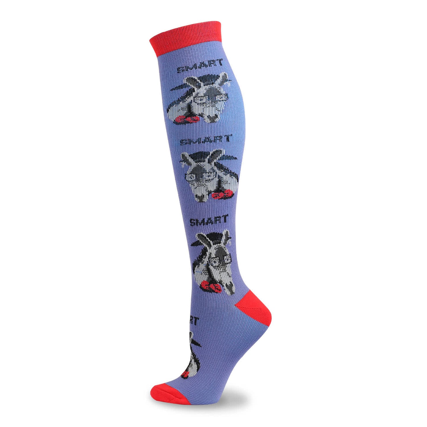Plusock Funny Cartoon Animal Print Compression Socks(5 Pairs) - Purple - S/M - image 7