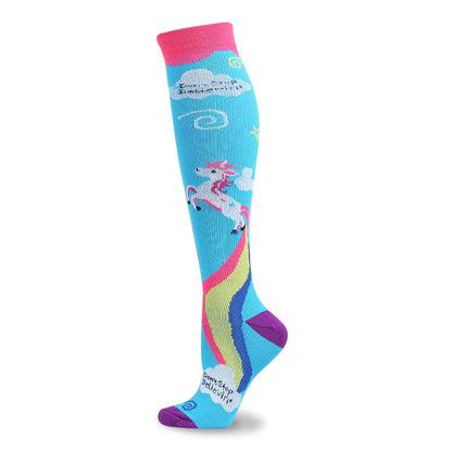 Plusock Funny Cartoon Animal Print Compression Socks(5 Pairs) - Blue - S/M - image 13