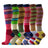 Plusock Colorful Stripe Print Compression Socks(6 Pairs)