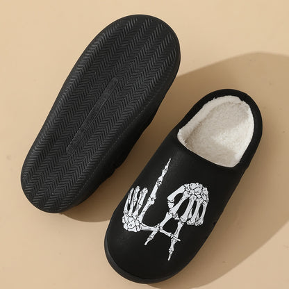 Plus Size Skull Gesture Print Slippers
