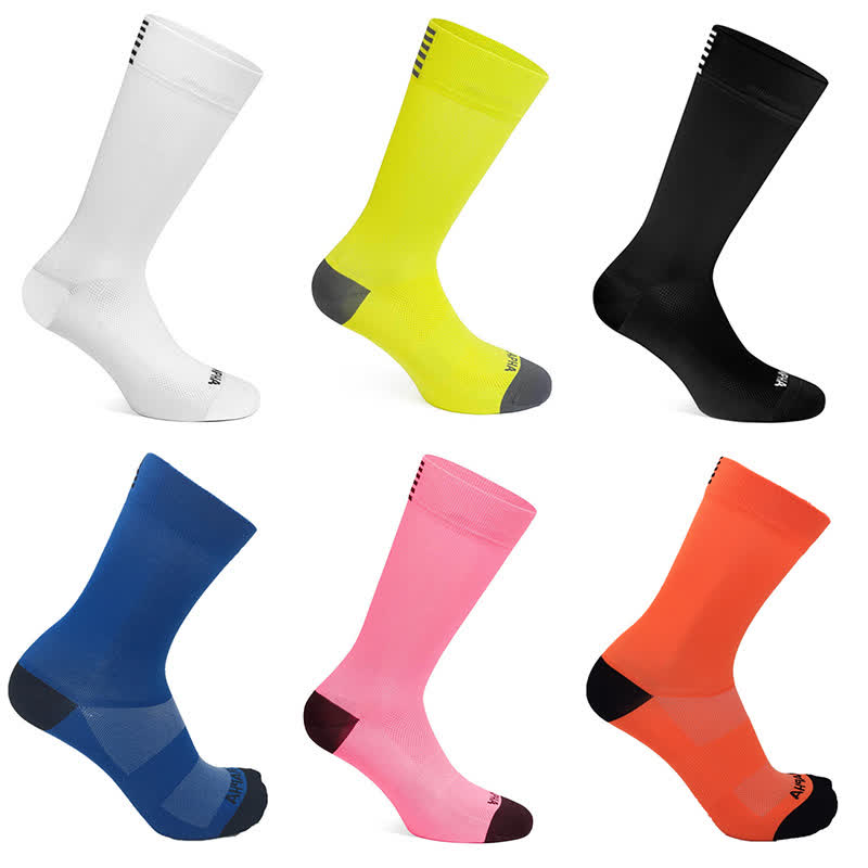 Plusock Solid Color Cycling Quarter Compression Socks(6 Pairs)