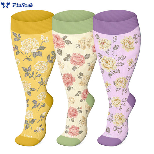 Plus Size Vintage Compression Socks(3 Pairs)
