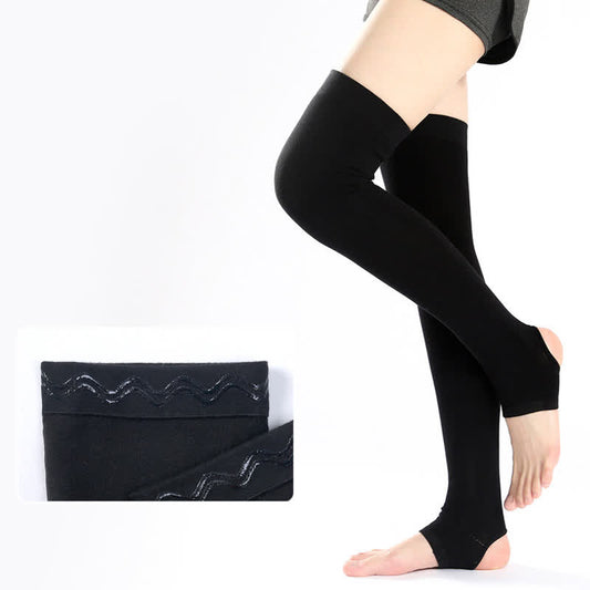 Pure Cotton Thigh Sleeves with Non-slip Silicone Grip