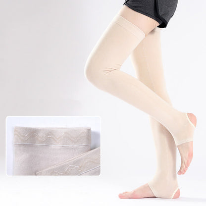 Plusock Solid Color Cotton Thigh Sleeves with Non-slip Silicone Grip