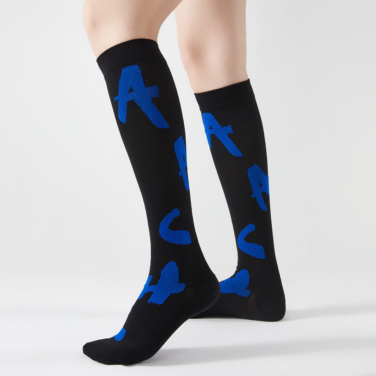 Cactus Letter Print Compression Knee High Socks(3 Pairs)