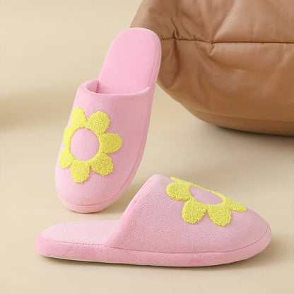 Plus Size Cute Floral Print Slippers