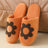 Plusock Plus Size Cute Floral Print Slippers