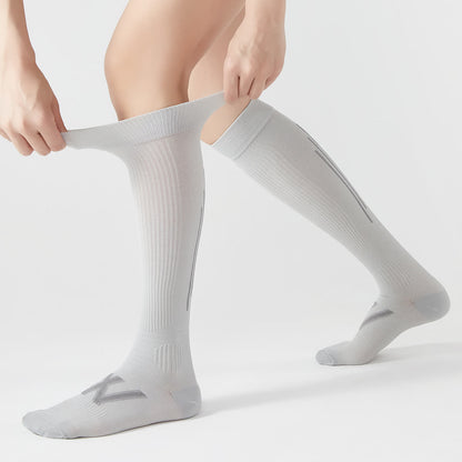 Plusock Striped Sports Compression Knee High Socks(4 Pairs)