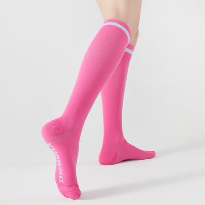 Plusock Geometric Graphic Compression Knee High Socks(5 Pairs)