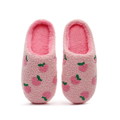 Plus Size Peach Plush Slippers