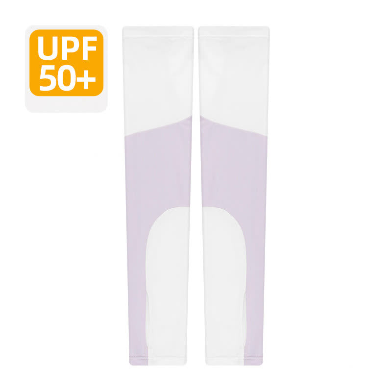 Plusock Color Block Breathable Sun Protection Arm Sleeves