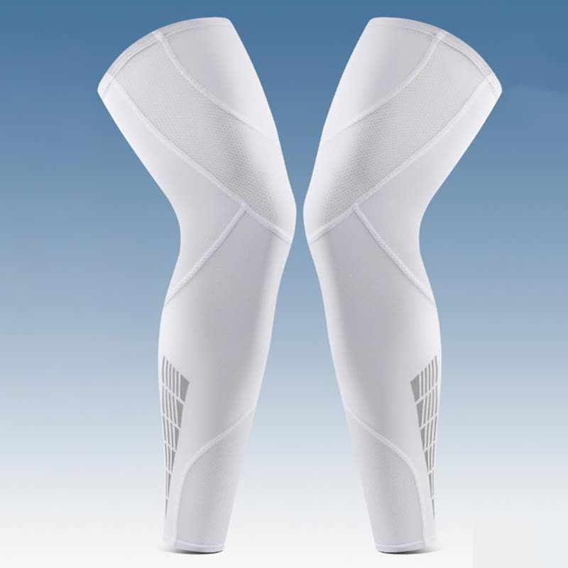Reflective Non-slip Cycling Compression Thigh Sleeves - White - 2XL - image 8