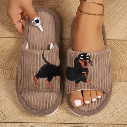 Plus Size Cute Dachshund Slippers - Brown - EU43-44(US9-10) - image 11