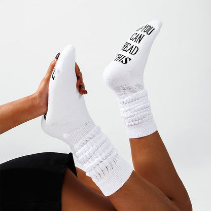 Printed Sole Knee High Socks - White - EU36-43(US3-9) - image 12