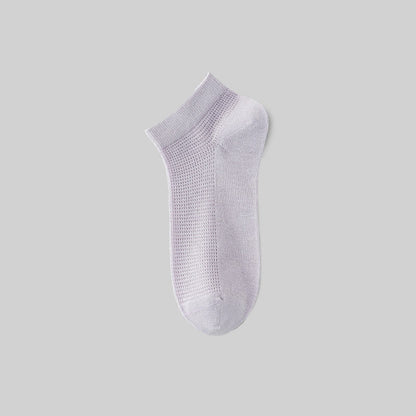 Plusock Mesh Breathable Mulberry Silk Ankle Socks(5 Pairs) - Light Purple - EU36-40(US3-7) - image 14