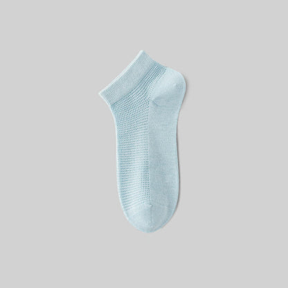 Plusock Mesh Breathable Mulberry Silk Ankle Socks(5 Pairs) - Blue - EU36-40(US3-7) - image 11