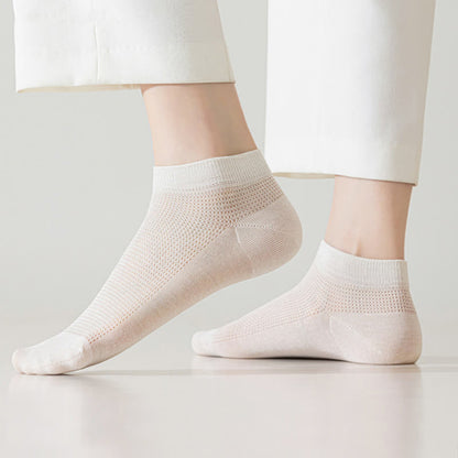 Plusock Mesh Breathable Mulberry Silk Ankle Socks(5 Pairs) - image 2