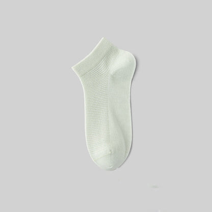 Plusock Mesh Breathable Mulberry Silk Ankle Socks(5 Pairs) - Light Green - EU36-40(US3-7) - image 12