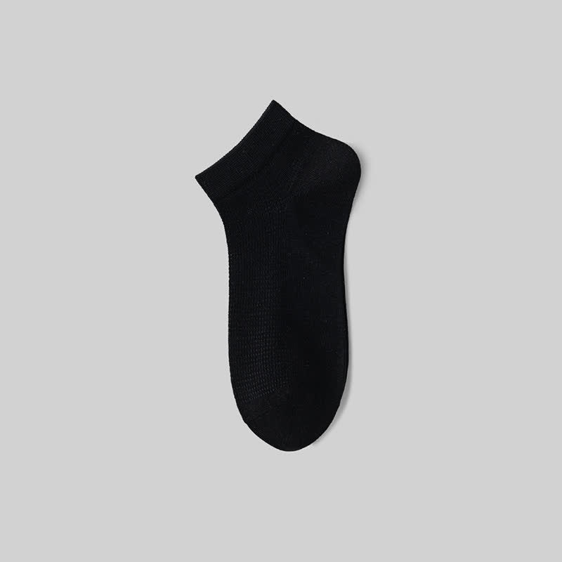 Plusock Mesh Breathable Mulberry Silk Ankle Socks(5 Pairs) - Black - EU36-40(US3-7) - image 4