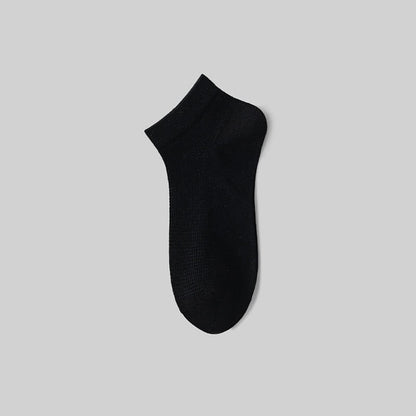 Plusock Mesh Breathable Mulberry Silk Ankle Socks(5 Pairs) - Black - EU36-40(US3-7) - image 4