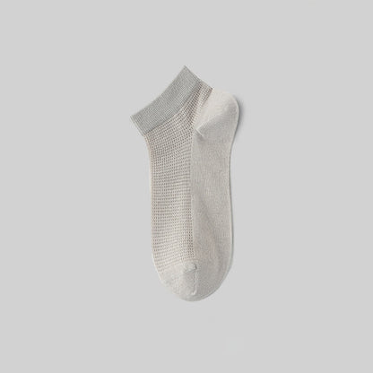Plusock Mesh Breathable Mulberry Silk Ankle Socks(5 Pairs) - Grey - EU36-40(US3-7) - image 13