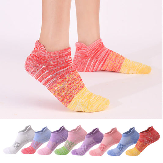 Gradient Color Block Cotton Ankle Compression Socks(8 Pairs) - Multicolor - EU39-42(US6-8.5) - image 1