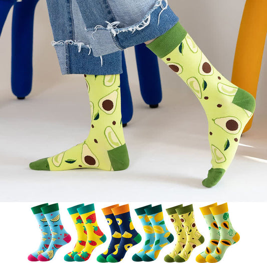 Fruits Series Quarter Socks(6 Pairs) - Multicolor - EU36-43(US3-9) - image 1