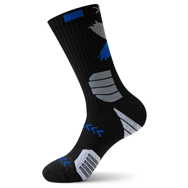 Arrow Graphic Print Sports Quarter Compression Socks(5 Pairs) - Black - EU39-44(US6-10) - image 7
