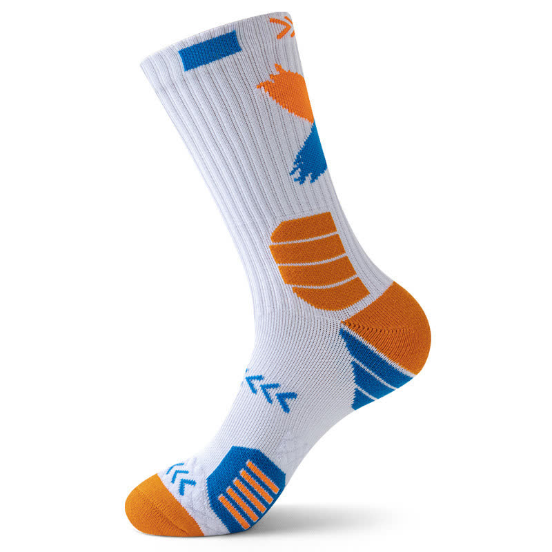 Arrow Graphic Print Sports Quarter Compression Socks(5 Pairs) - Orange - EU39-44(US6-10) - image 8