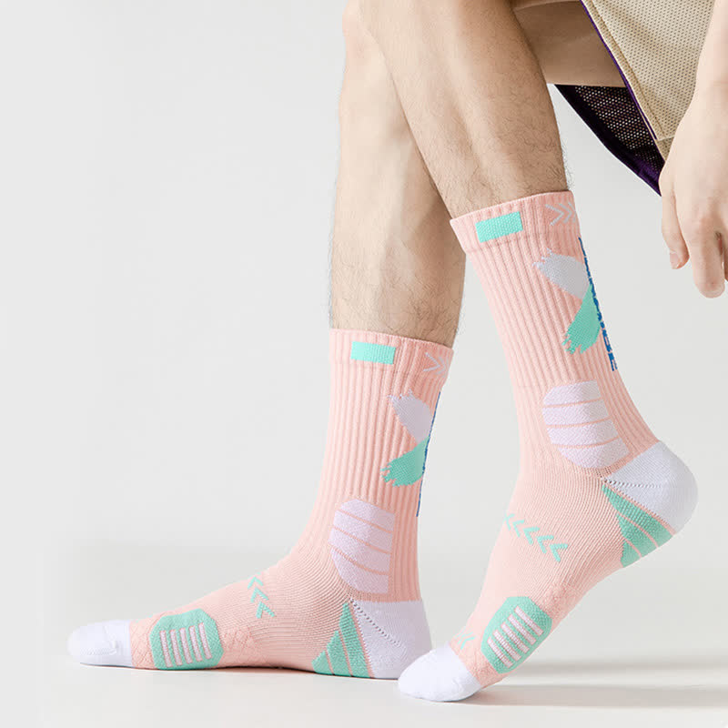 Arrow Graphic Print Sports Quarter Compression Socks(5 Pairs) - image 4