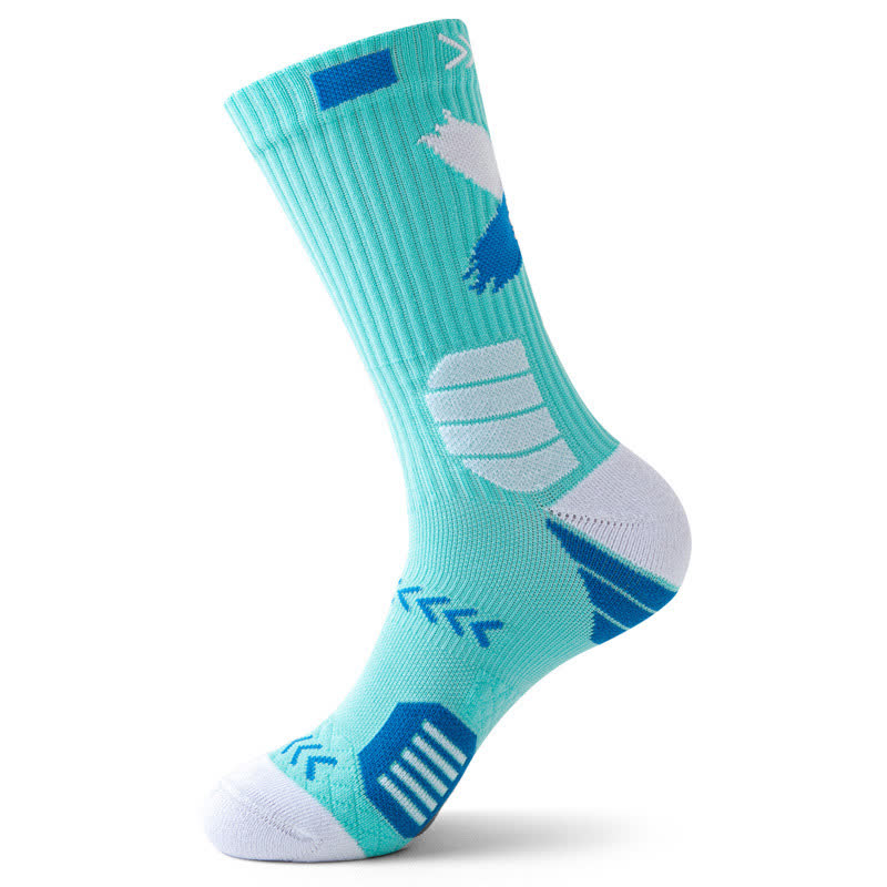 Arrow Graphic Print Sports Quarter Compression Socks(5 Pairs) - Mint - EU39-44(US6-10) - image 3