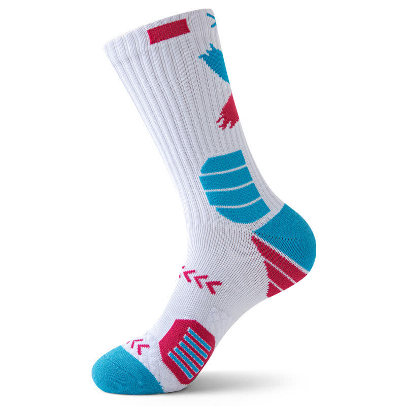 Arrow Graphic Print Sports Quarter Compression Socks(5 Pairs) - Blue&Red - EU39-44(US6-10) - image 13